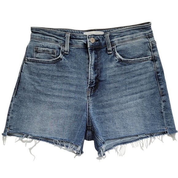 Vervet Pants - Vervet Raw Hem Frayed Cutoff Jean Shorts Medium Wash Size Medium Festival